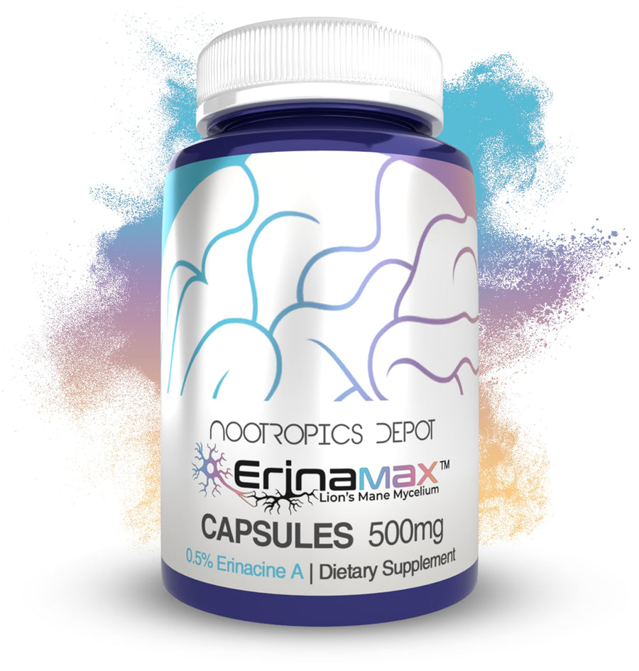 Erinamax Lion's Mane, 500 mg por cápsula, 60 cápsulas – Nootropics Depot