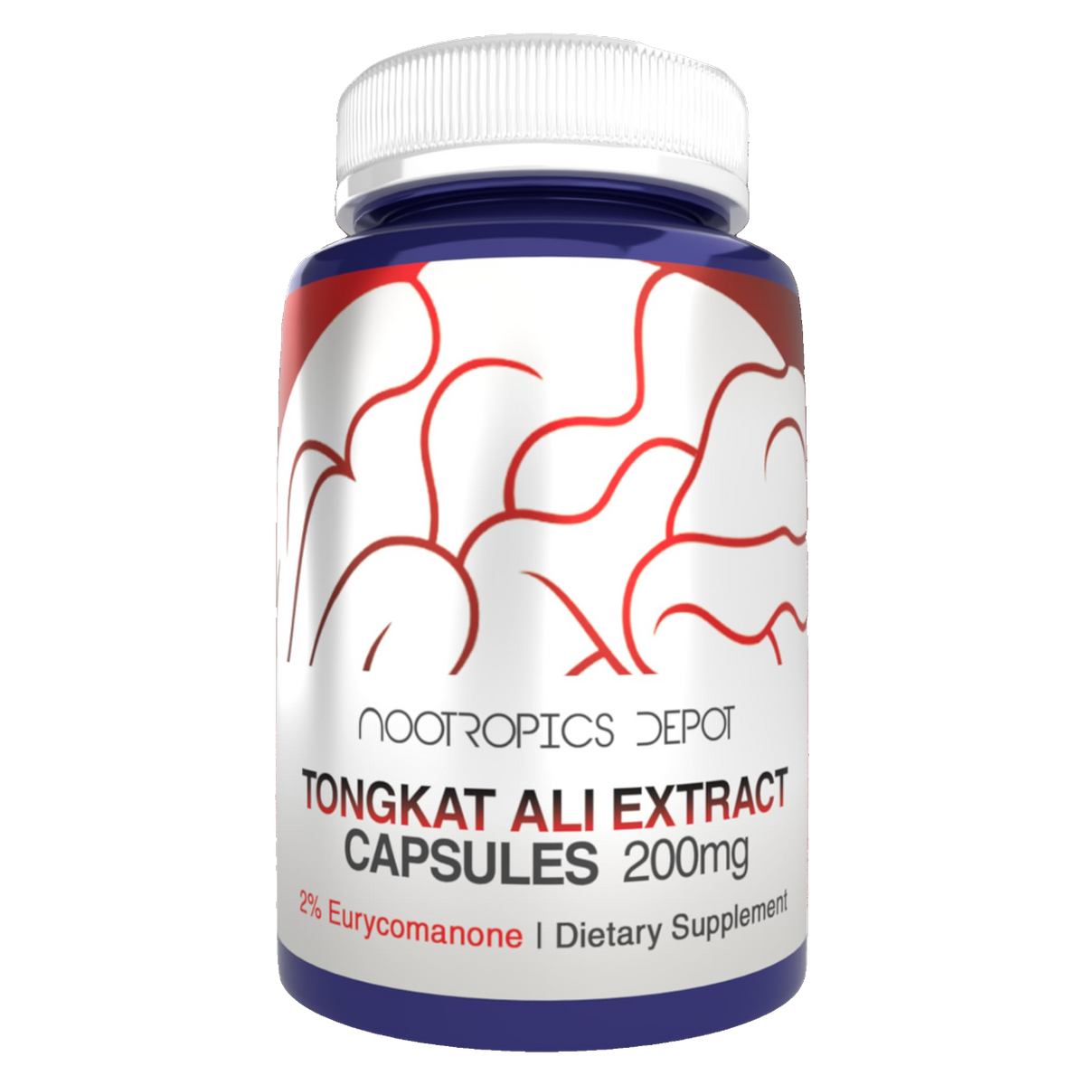 Tongkat Ali 2% euricomanona, 60 cápsulas, 200 mg por cápsula
