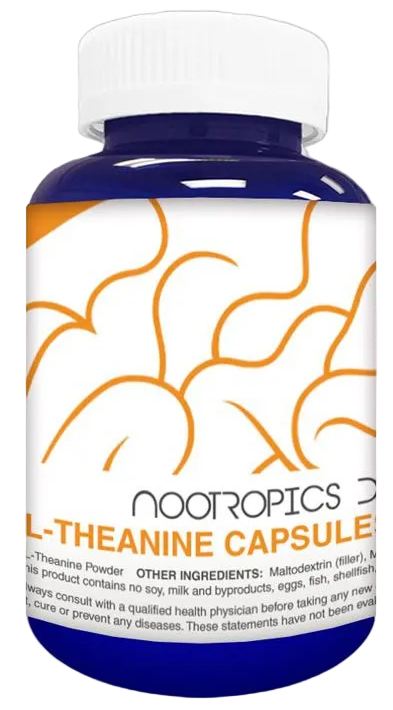 Cápsulas con 200mg de Teanina (L-Theanine Pura) - Nootropics Depot